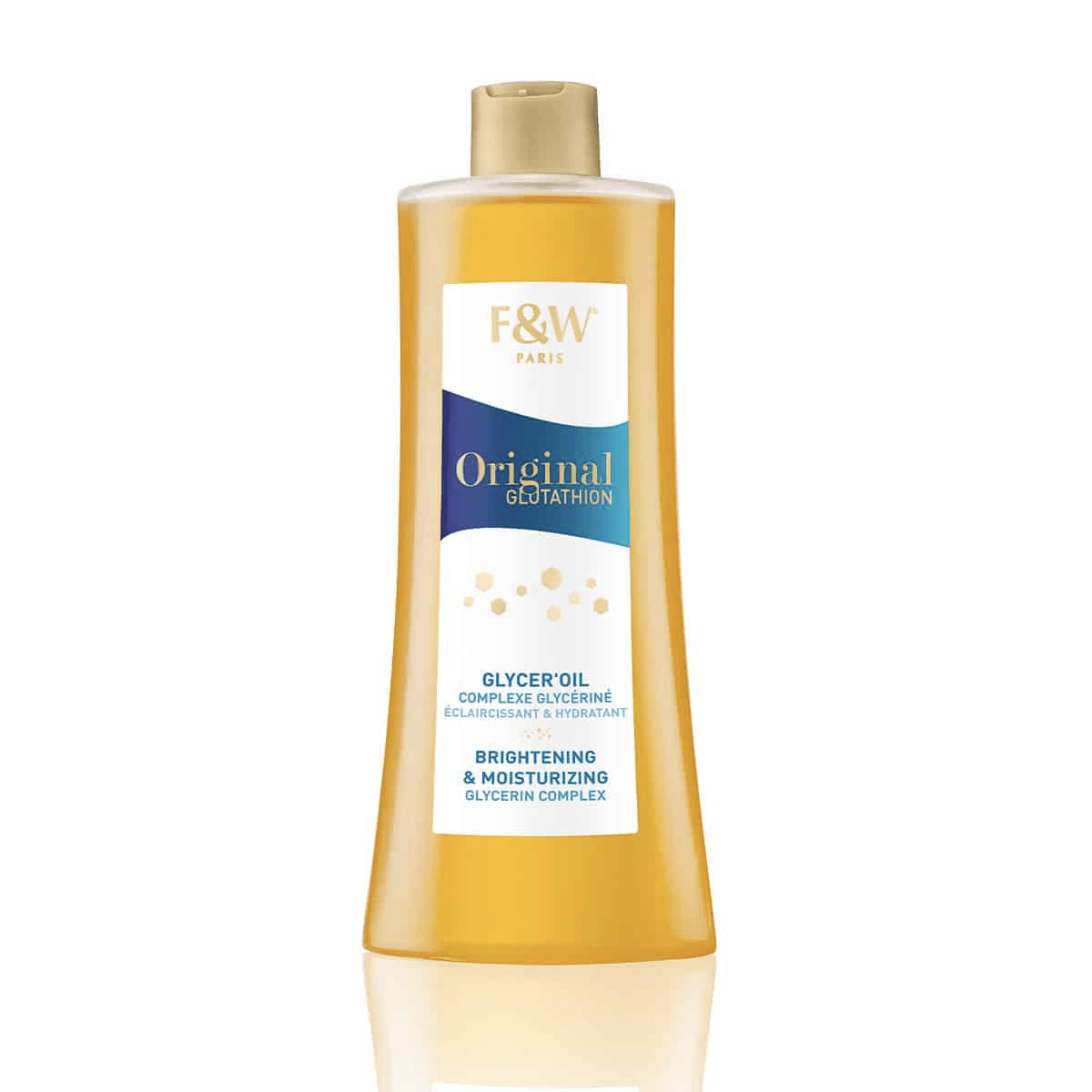 Fair and White Health & Beauty F&W - Huile de glycérine originale éclaircissante et hydratante au glutathion 200 ml