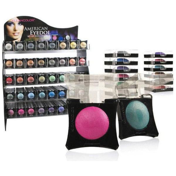 Kleancolor Health & Beauty American Eyedol, Wet/ DryBaked Eyeshadow DISPLAY, Assorted, 40 DZ