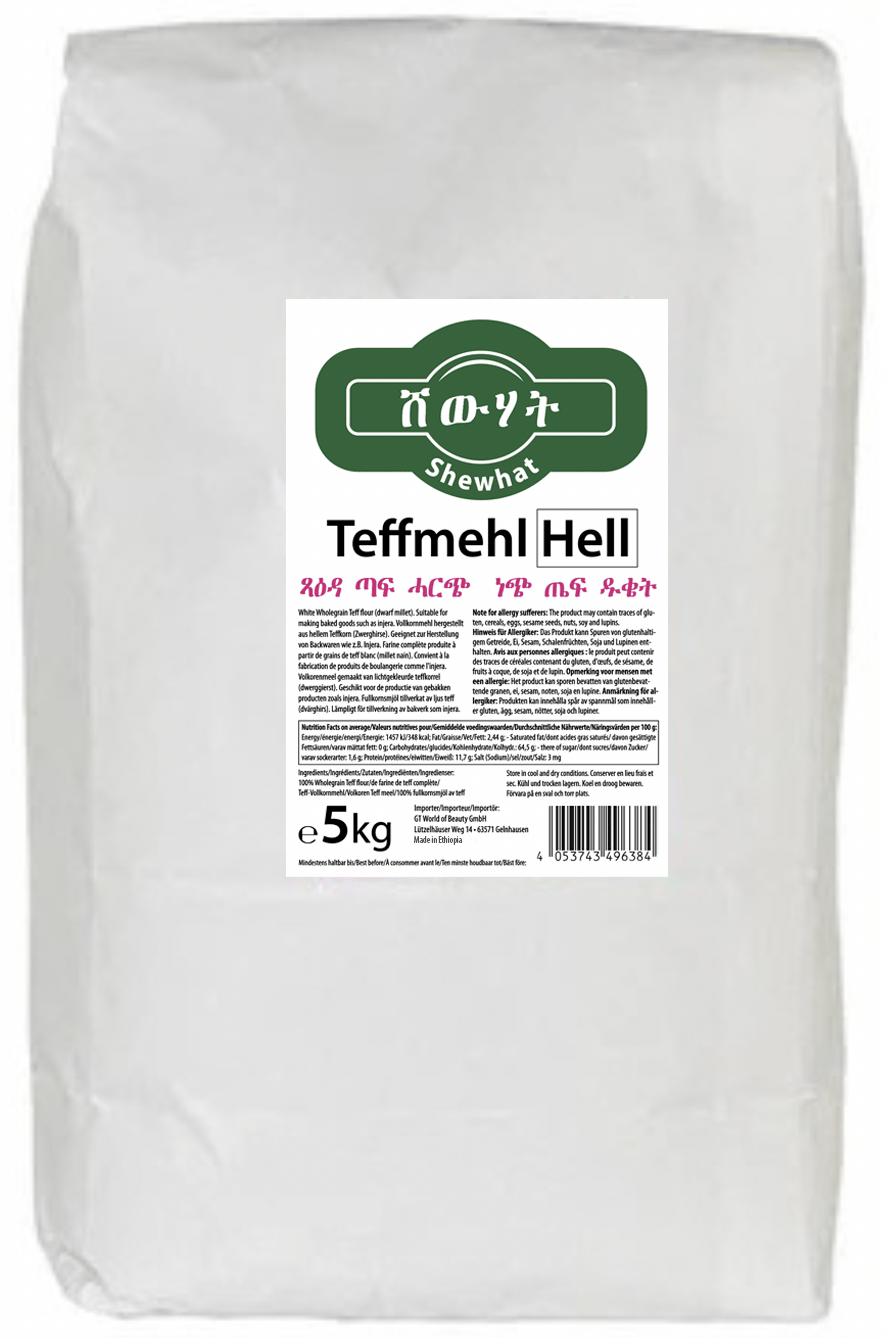 Shewhat Health & Beauty Food Teffmehl (White) ET 5kg