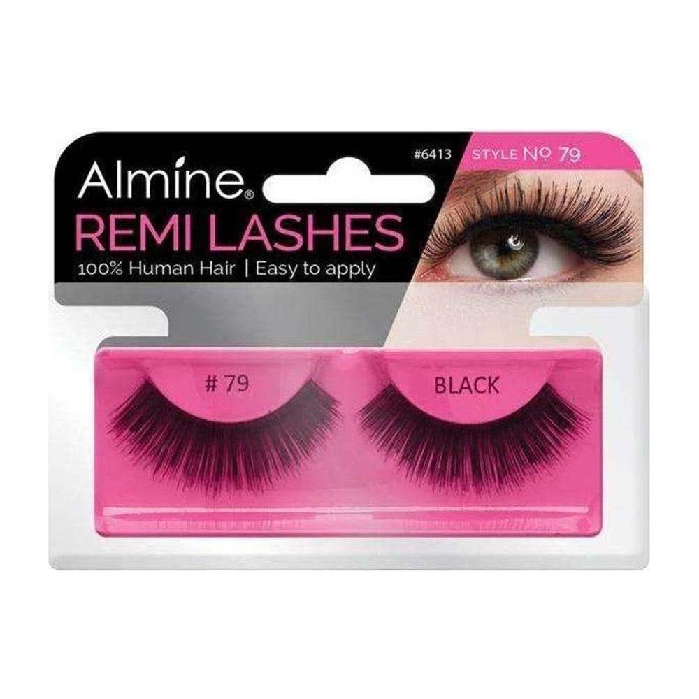 Almine Health & Beauty Almine Eyelashes Black 100% Remi Human hair