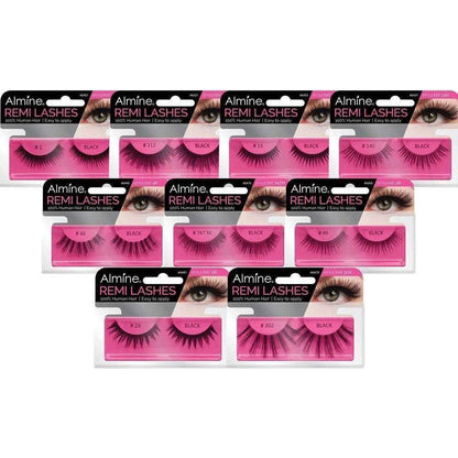 Almine Health & Beauty Almine Eyelashes Black 100% Remi Human hair