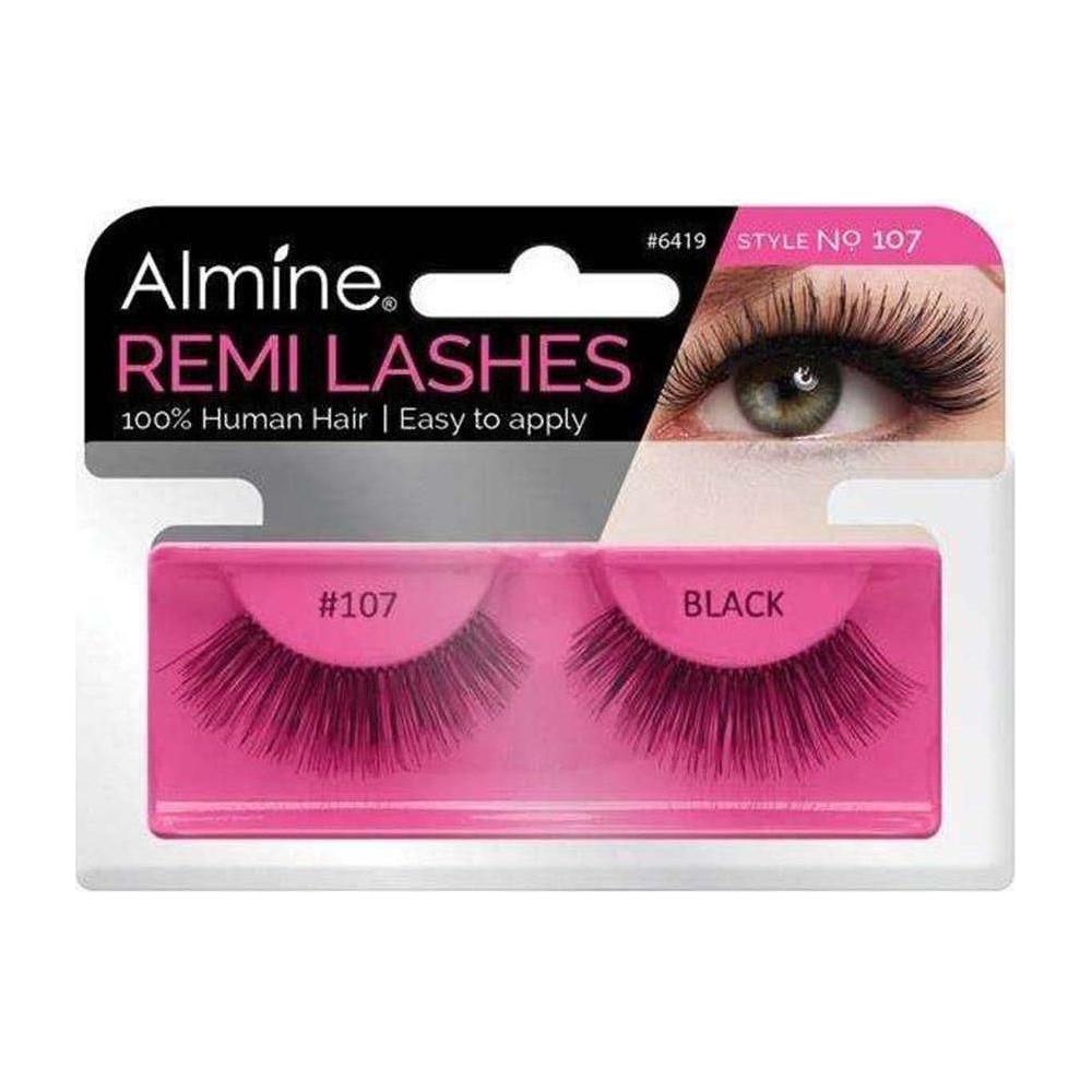 Almine Health & Beauty Style No.107 Almine Eyelashes Black 100% Remi Human hair