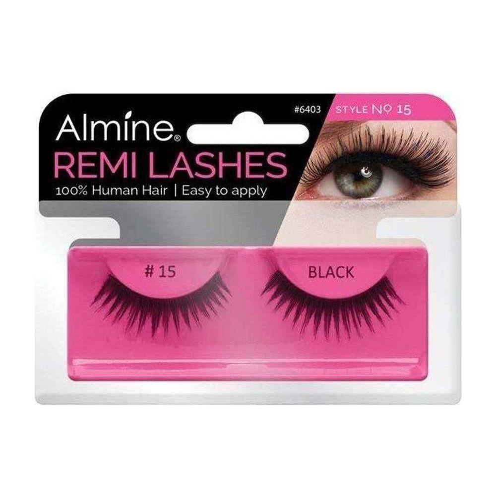 Almine Health & Beauty Style No.15 Almine Eyelashes Black 100% Remi Human hair