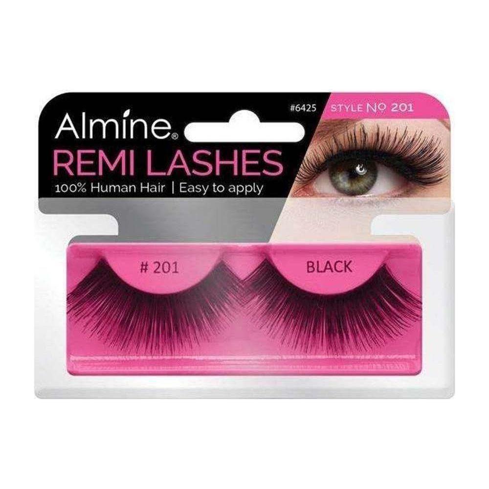 Almine Health & Beauty Style No.201 Almine Eyelashes Black 100% Remi Human hair
