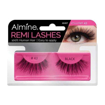 Almine Health & Beauty Style No.43 Almine Eyelashes Black 100% Remi Human hair