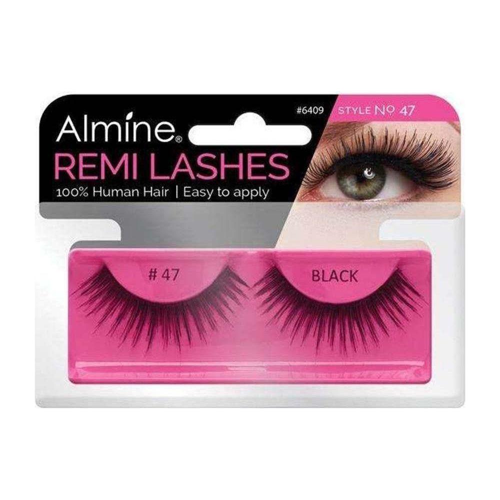 Almine Health & Beauty Style No.47 Almine Eyelashes Black 100% Remi Human hair