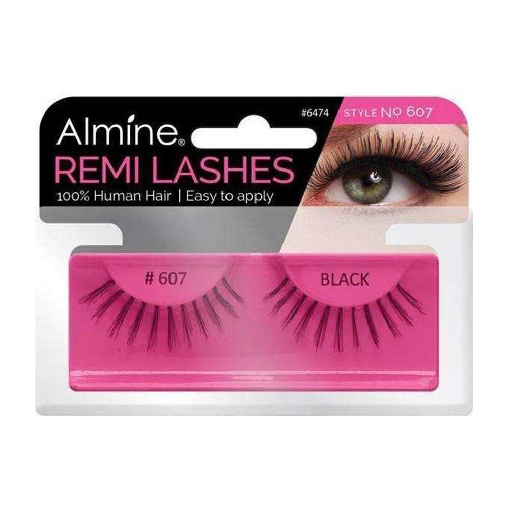 Almine Health & Beauty Style No.607 Almine Eyelashes Black 100% Remi Human hair