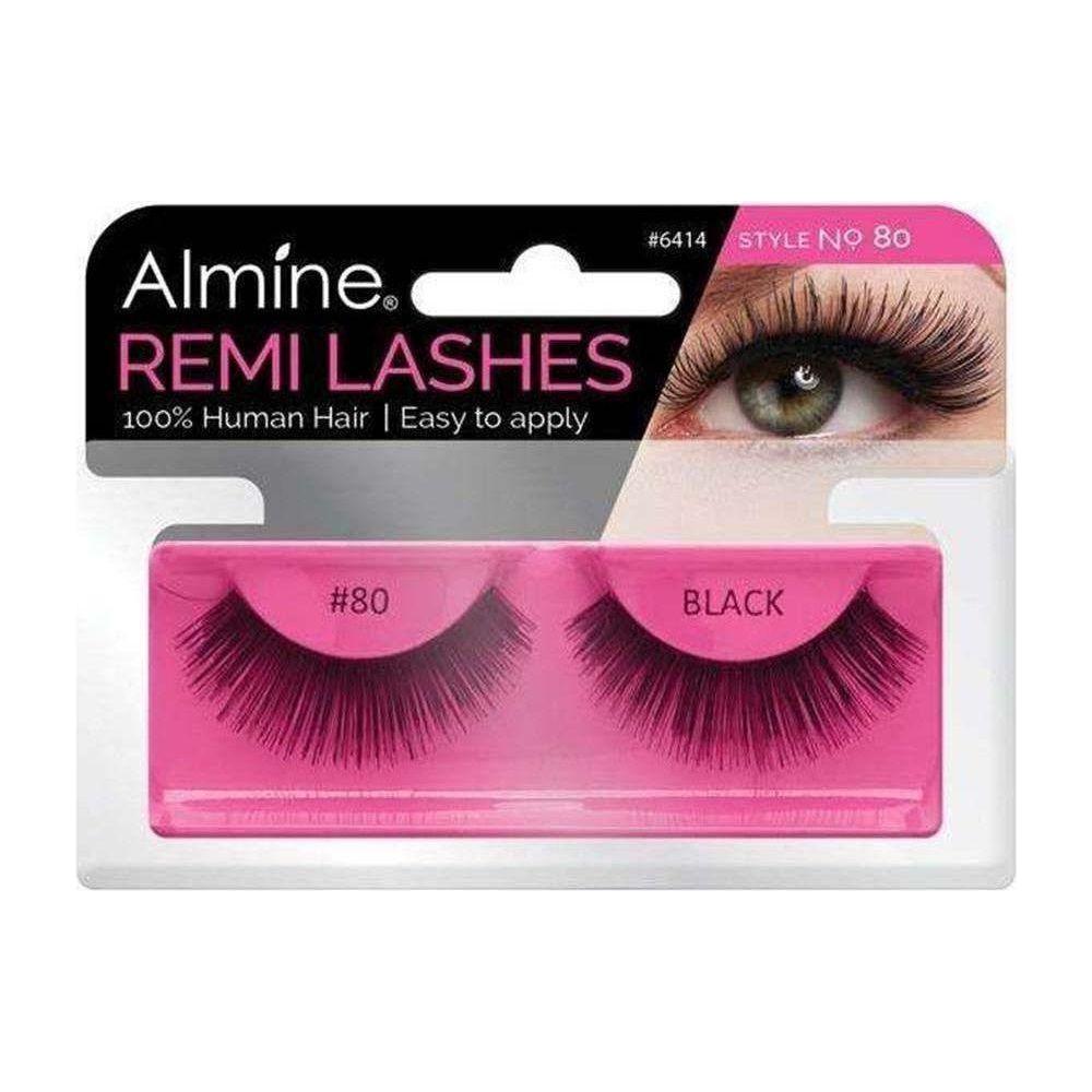 Almine Health & Beauty Style No.80 Almine Eyelashes Black 100% Remi Human hair