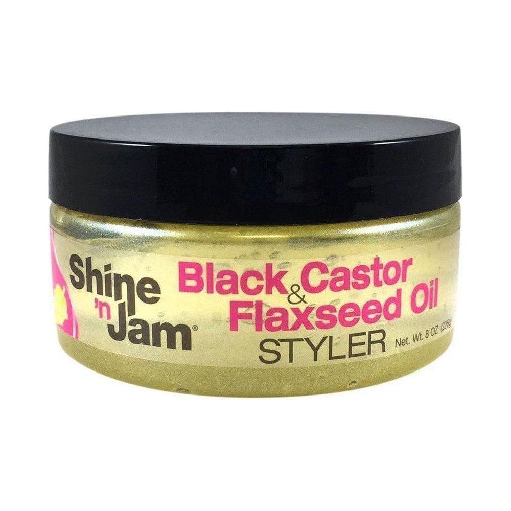 ampro Health & Beauty 236ml Shine-n-Jam Black Castor & Flaxseed Oil Gel