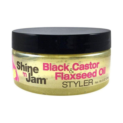 ampro Health & Beauty 236ml Shine-n-Jam Black Castor & Flaxseed Oil Gel