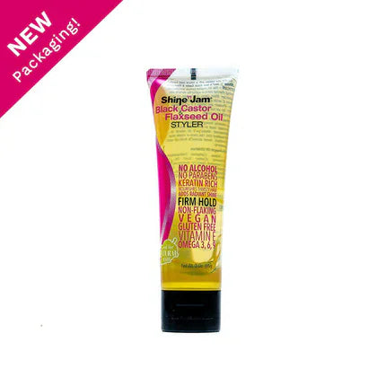 ampro Health & Beauty 88ml (Tube) Shine 'n Jam – Gel à l’Huile de Ricin Noir & Lin