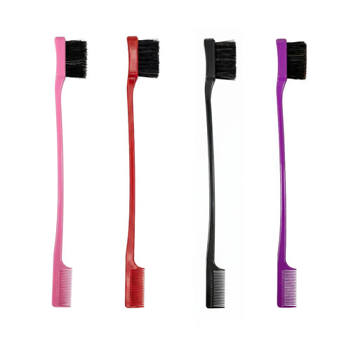 Annie Health & Beauty Annie - Brosse et peigne double embout 2 en 1 pour les bords (couleurs assorties)