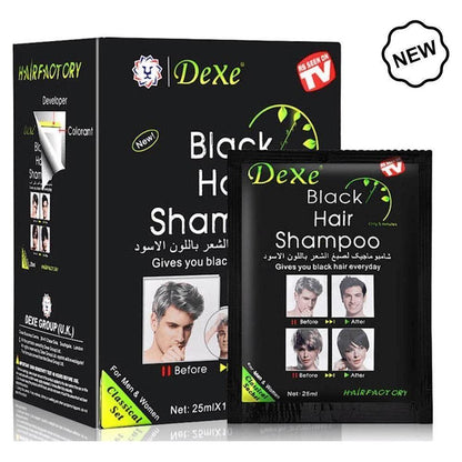 Dexe Health & Beauty 25ml*10 Sachets Dexe Black Hair Shampoo Classic