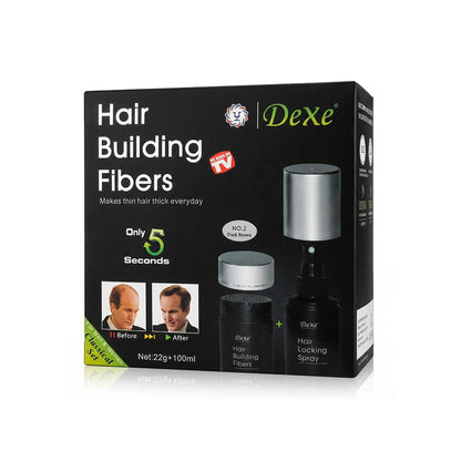 Dexe Health & Beauty Dark Brown Dexe - Kit classique de fibres capillaires (noir et brun foncé)