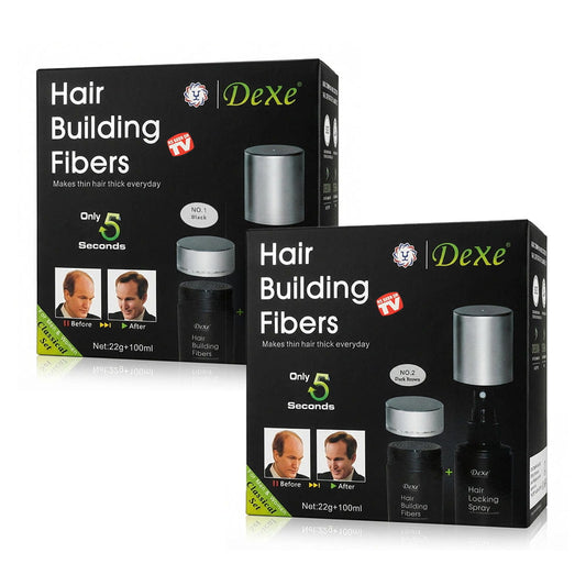 Dexe Health & Beauty Dexe - Kit classique de fibres capillaires (noir et brun foncé)