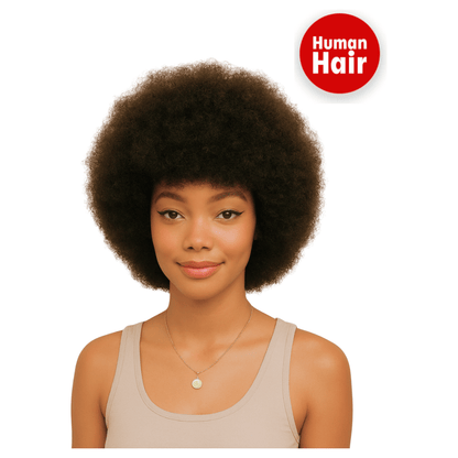 Dream Hair Health & Beauty 14" = 35 cm Dream Hair Afro Human Hair Wig Natural Color 12'' / 14'' / 16''