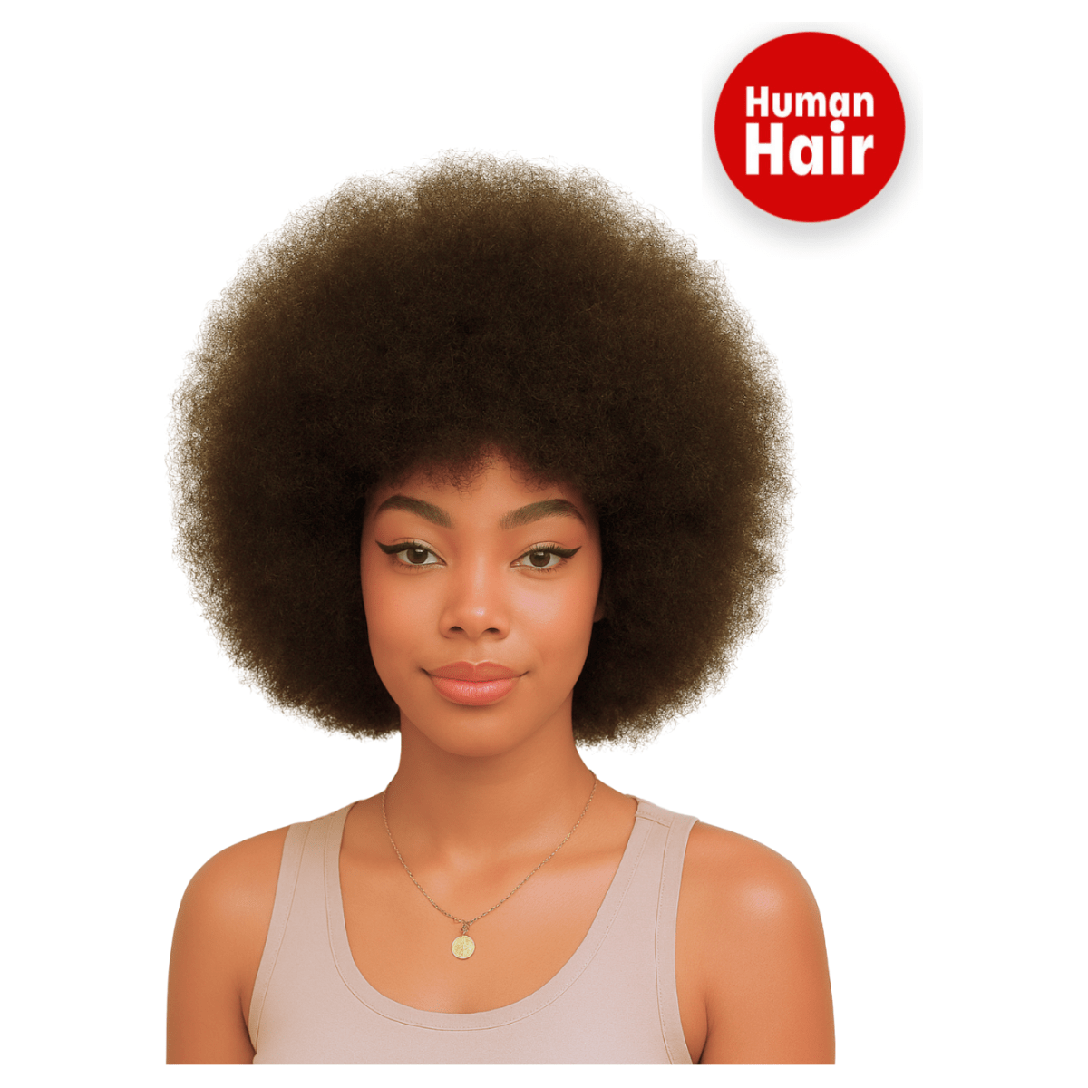 Dream Hair Health & Beauty 16" = 40 cm Dream Hair Afro Human Hair Wig Natural Color 12'' / 14'' / 16''