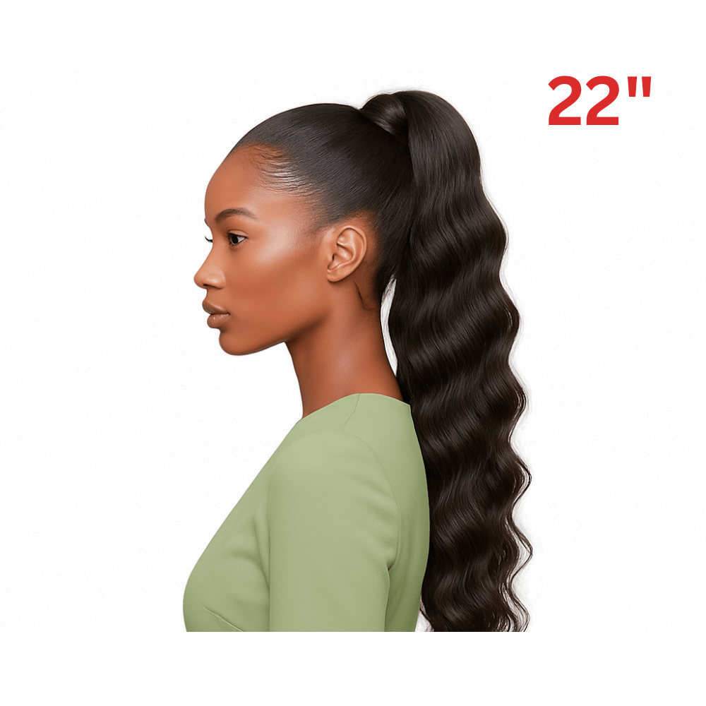 Dream Hair Health & Beauty 22" / #1B Dream hair El Ponytail Wavy Human Hair (22" & 24")
