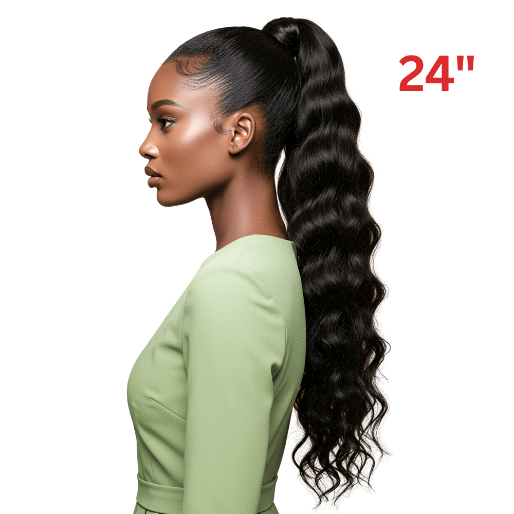 Dream Hair Health & Beauty 24" / #1 Dream hair El Ponytail Wavy Human Hair (22" & 24")