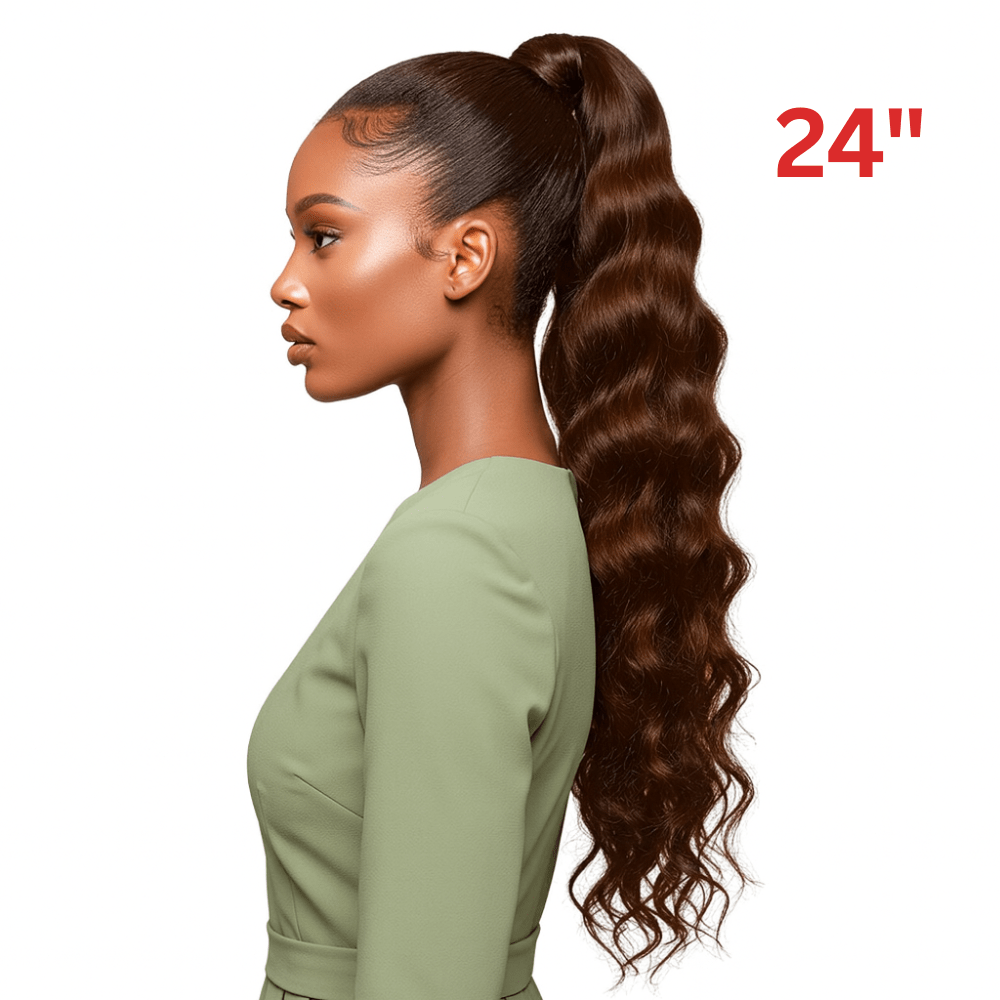 Dream Hair Health & Beauty 24" / #4 Dream hair El Ponytail Wavy Human Hair (22" & 24")