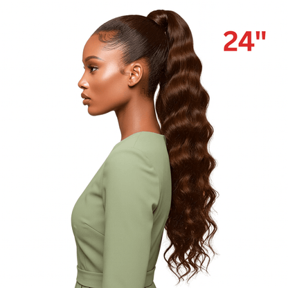 Dream Hair Health & Beauty 24" / #4 Dream hair El Ponytail Wavy Human Hair (22" & 24")