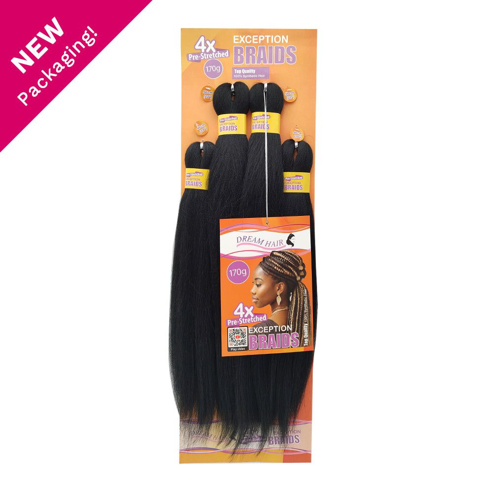 Dream Hair Health & Beauty Dream Hair Braids Exception 4x Pre Stretched 100% synthetic hair 4 pcs, 170g