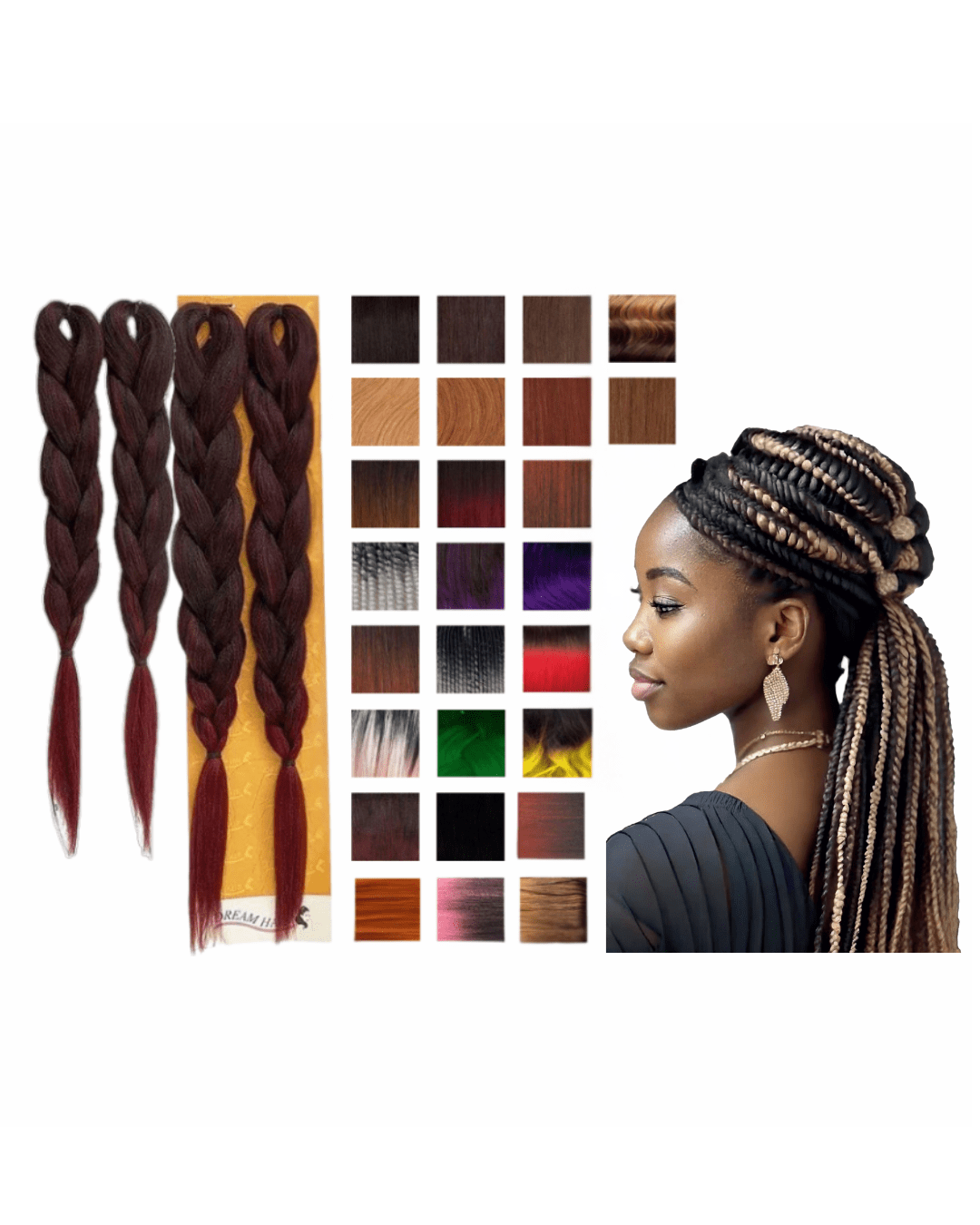 Dream Hair Health & Beauty Dream Hair Braids Exception 4x Pre Stretched 100% synthetic hair 4 pcs, 170g