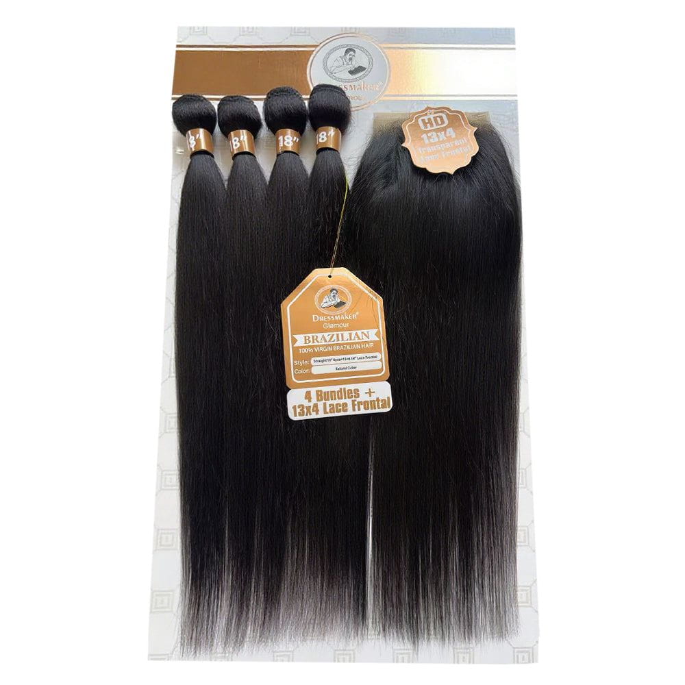 Dream Hair Health & Beauty Dream hair Brazilian Hair Straight 4pcs + 14'' Lace Frontal (Natural Color)