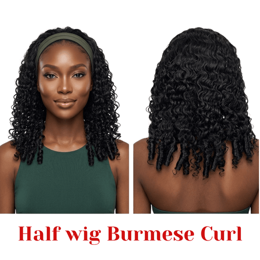Dream Hair Health & Beauty Dream Hair - Half Wig Burmese Curl Natural color 16"/20"