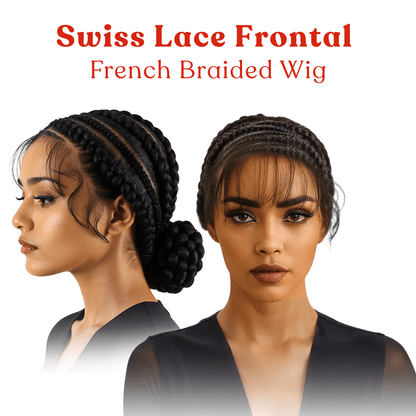 Dream Hair Health & Beauty Dream Hair Swiss Lace Frontal French Braided Wig: Natural Color (400g)