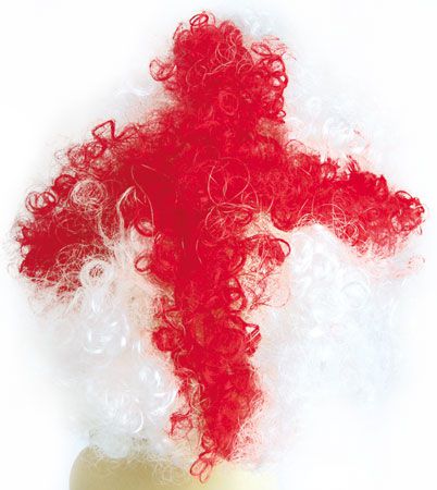 Dream Hair Health & Beauty #England Dream Hair Wig Afro Country Flags Medium Synthetic Hair