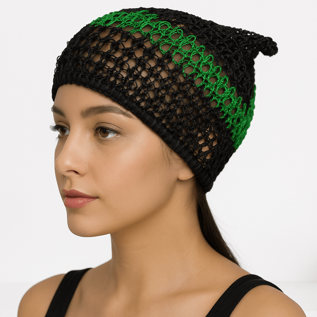 Dreamfix Health & Beauty Black Green line Dreamfix Hair Net Caps