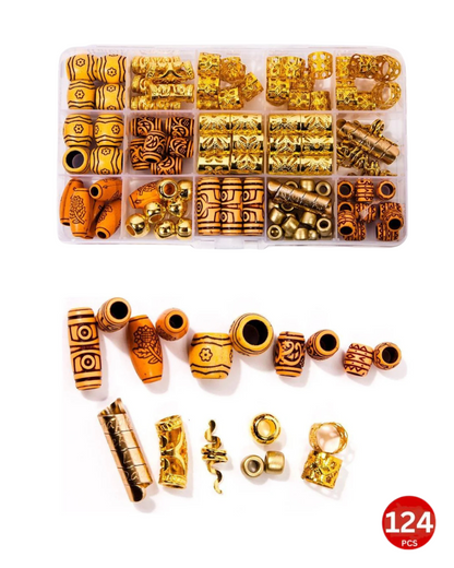 Dreamfix Health & Beauty Dreamfix 124Pcs Hair Rings & Beads 12 Style