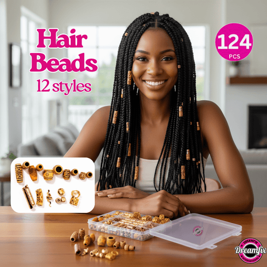 Dreamfix Health & Beauty Dreamfix 124Pcs Hair Rings & Beads 12 Style