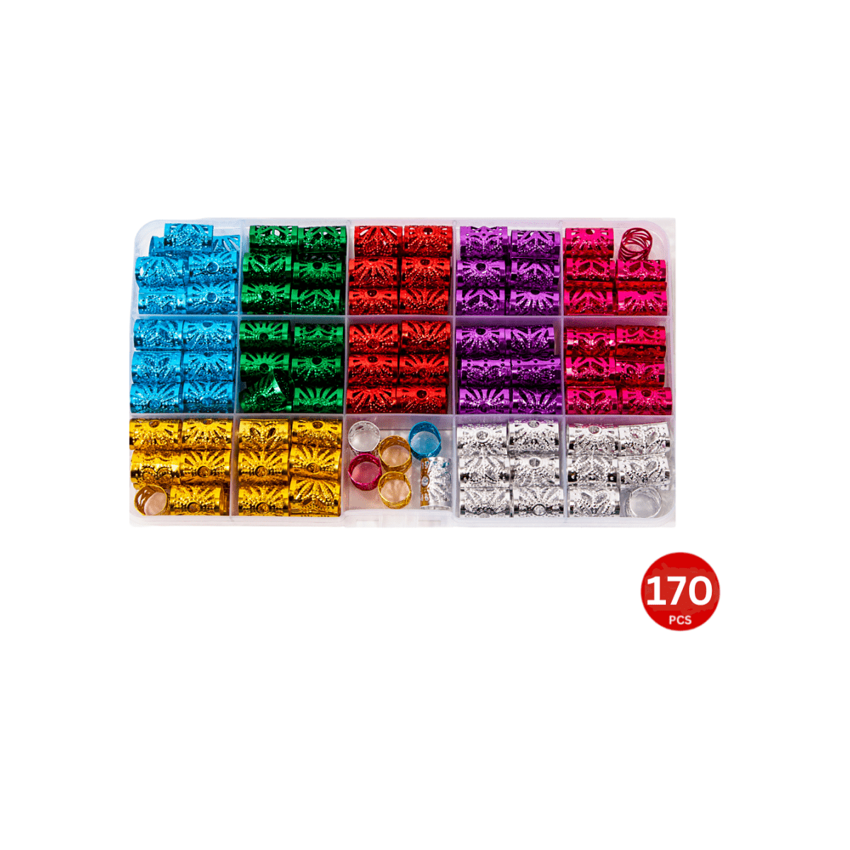 Dreamfix Health & Beauty Dreamfix 170Pcs Hair Bead Vibrant Colors 7 Colors