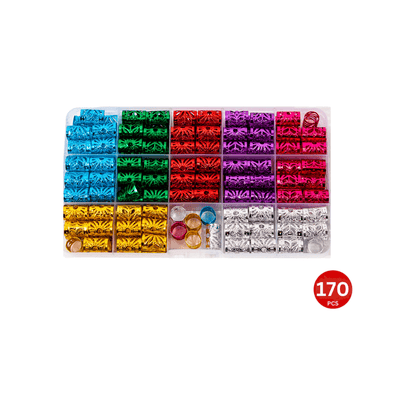 Dreamfix Health & Beauty Dreamfix 170Pcs Hair Bead Vibrant Colors 7 Colors