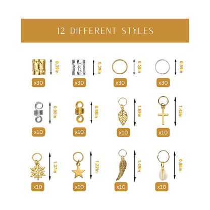 Dreamfix Health & Beauty Dreamfix 200pcs Braiding Hair Rings 12 Style