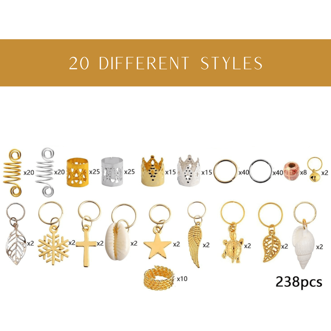 Dreamfix Health & Beauty Dreamfix 238pcs Braiding Hair Rings 20 Style