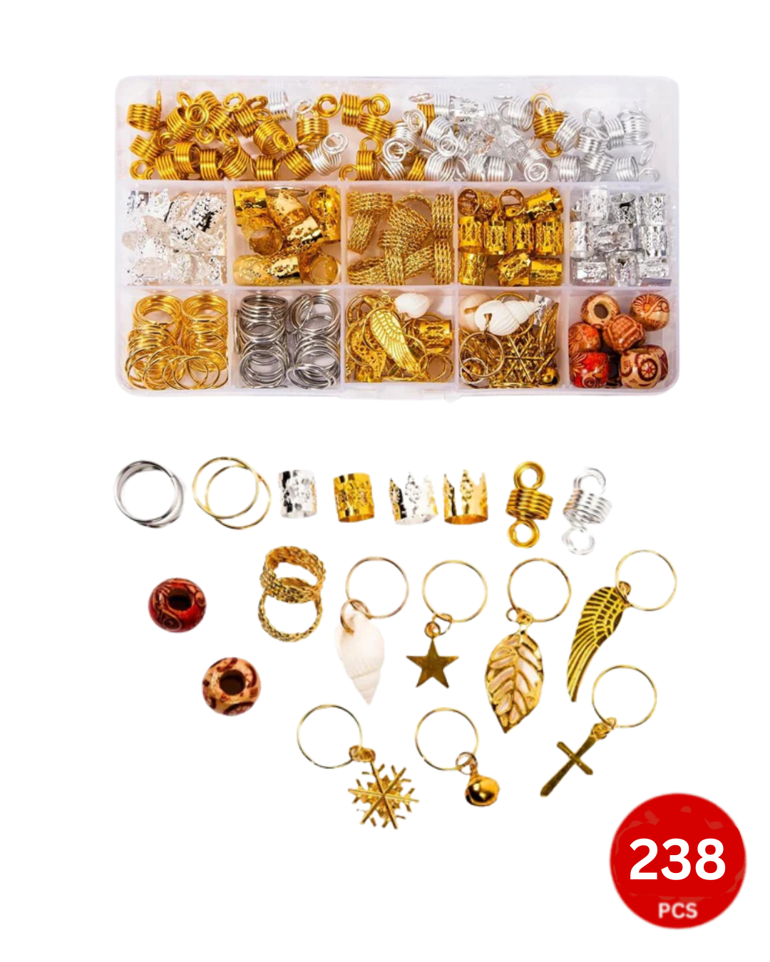 Dreamfix Health & Beauty Dreamfix 238pcs Braiding Hair Rings 20 Style