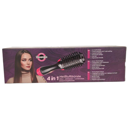 Dreamfix Health & Beauty Dreamfix 4-in-1 Hot Air Brush - Electric Hair Dryer & Styler (Black&Pink)