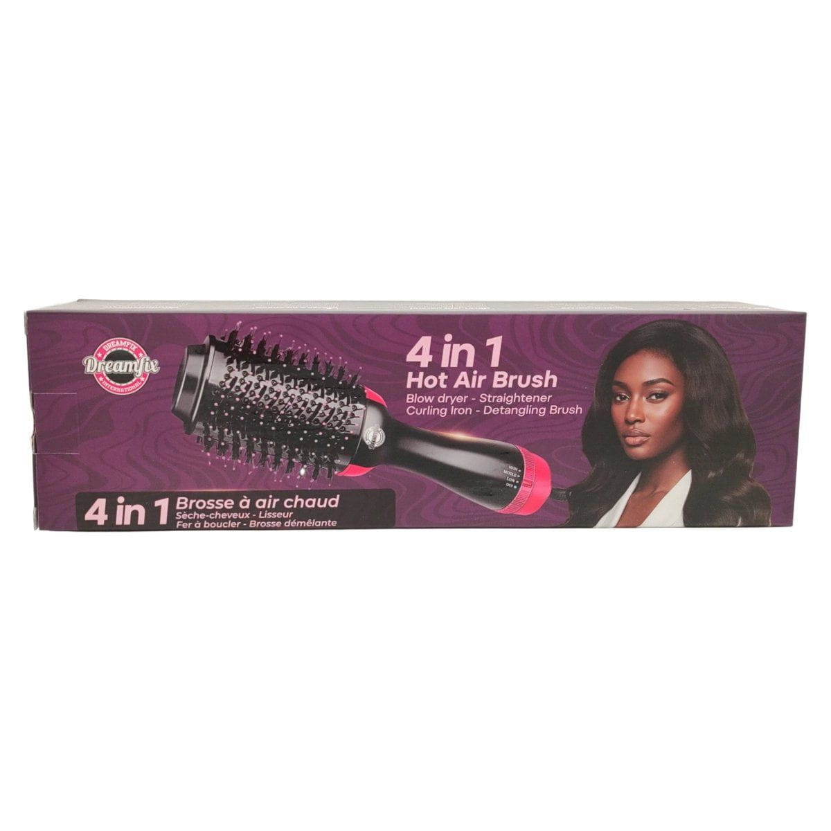 Dreamfix Health & Beauty Dreamfix 4-in-1 Hot Air Brush - Electric Hair Dryer & Styler (Black&Pink)