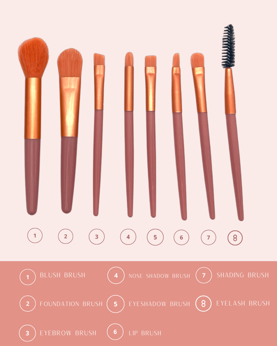 Dreamfix Health & Beauty Dreamfix 8pcs Travel Makeup Brushes