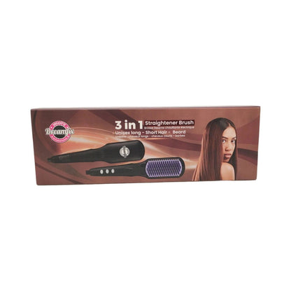 Dreamfix Health & Beauty Dreamfix Adjustable Heated Straightening Ceramic Brush (Black)