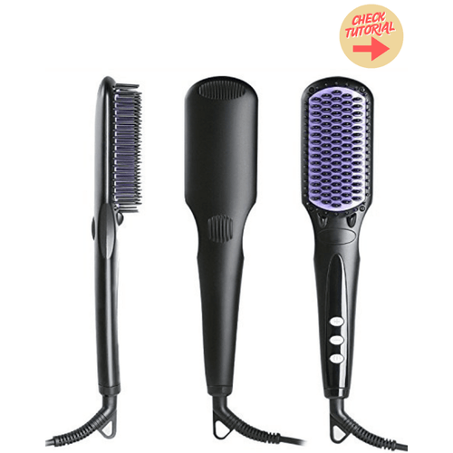 Dreamfix Health & Beauty Dreamfix Adjustable Heated Straightening Ceramic Brush (Black)