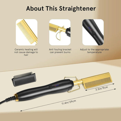 Dreamfix Health & Beauty Dreamfix Electric Ceramic Hot Comb – Adjustable Heat