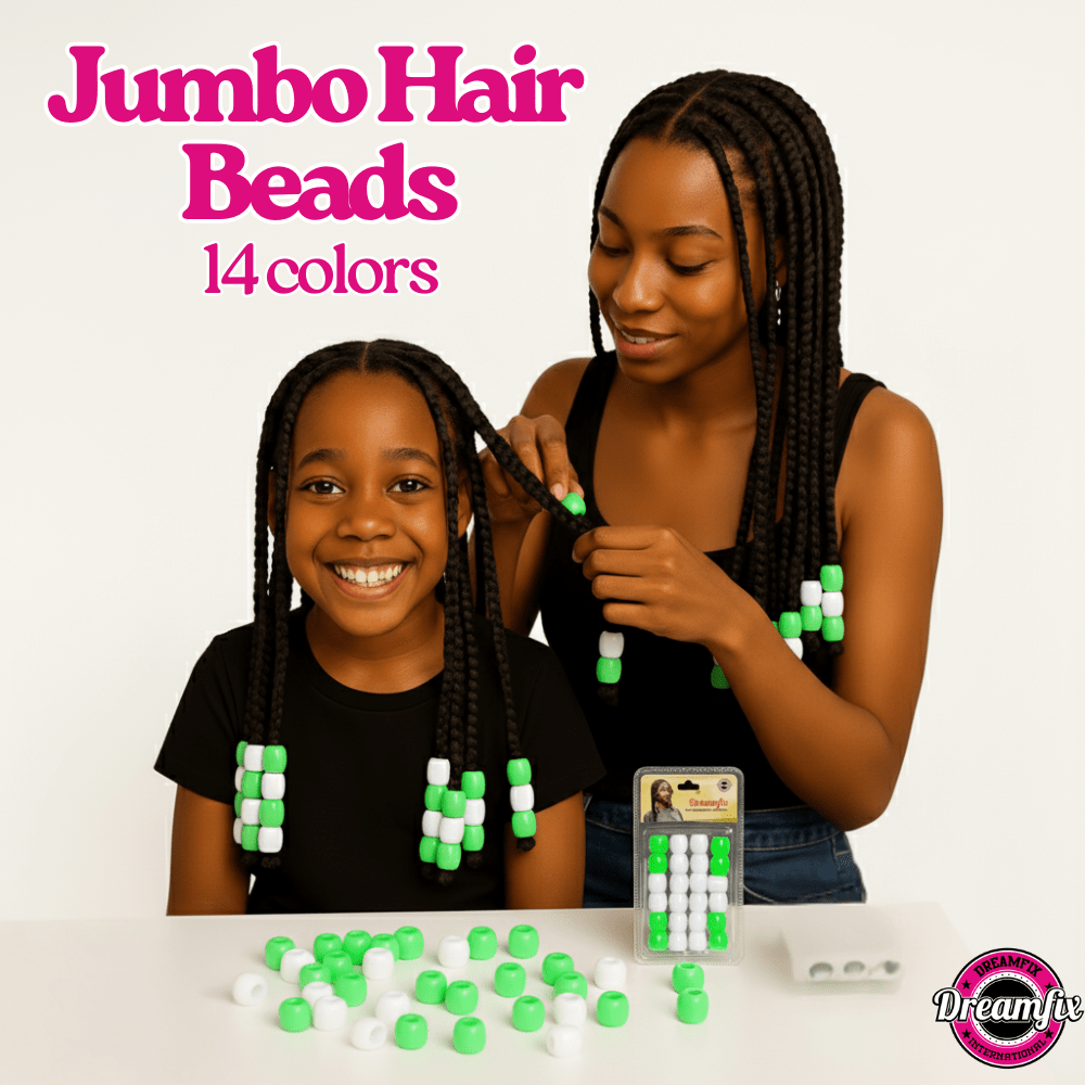 Dreamfix Health & Beauty Dreamfix Large Hole Plastic Hair Beads Kids 24pcs