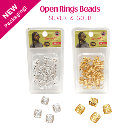 Dreamfix Health & Beauty Dreamfix Open Rings Hair Beads Gold /Silver 50Pcs