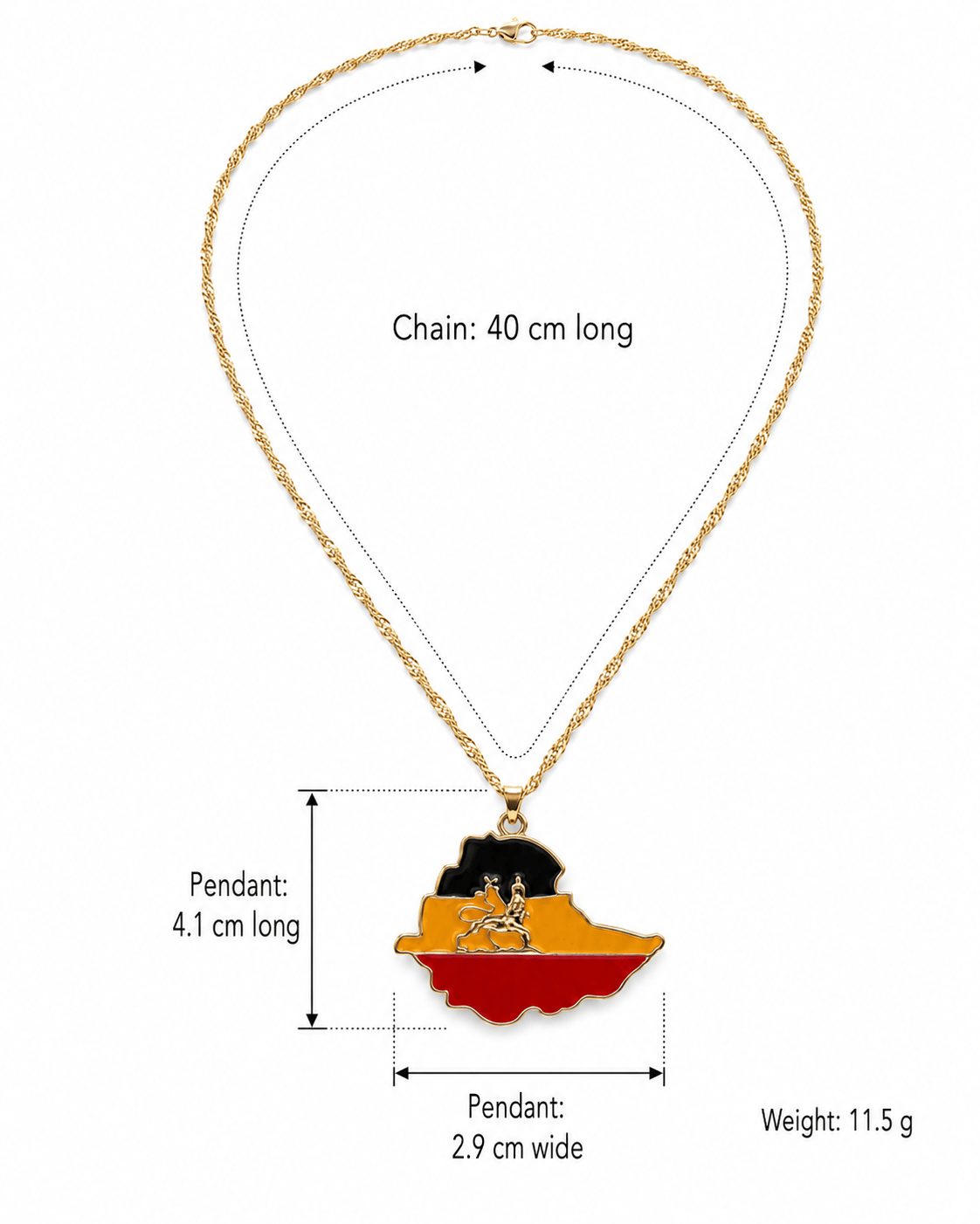 Dreamfix Health & Beauty Dreamfix - Pendentif éthiopien avec emblème du lion