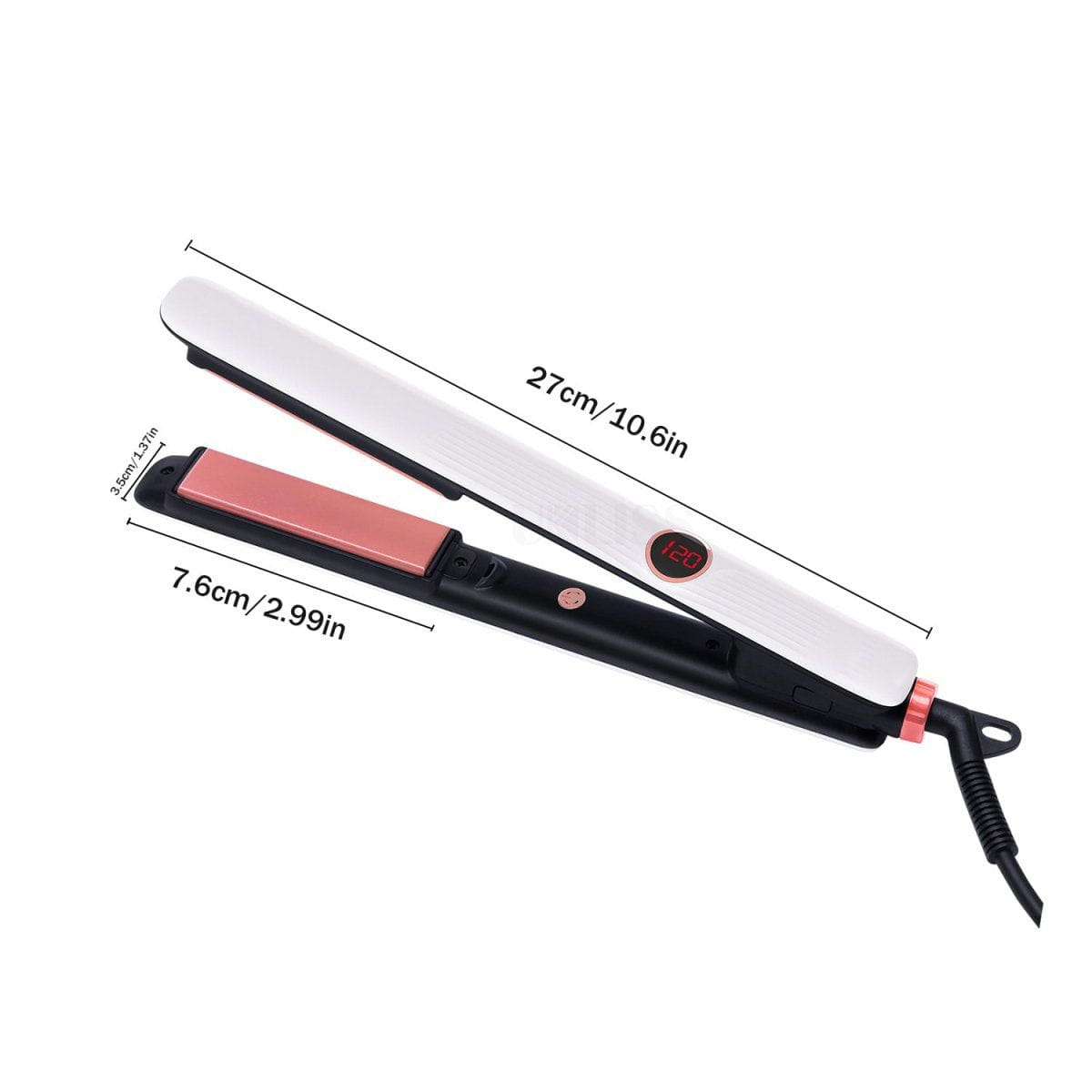 Dreamfix Health & Beauty Dreamfix Salon Hair Straightener with LCD Display (White)