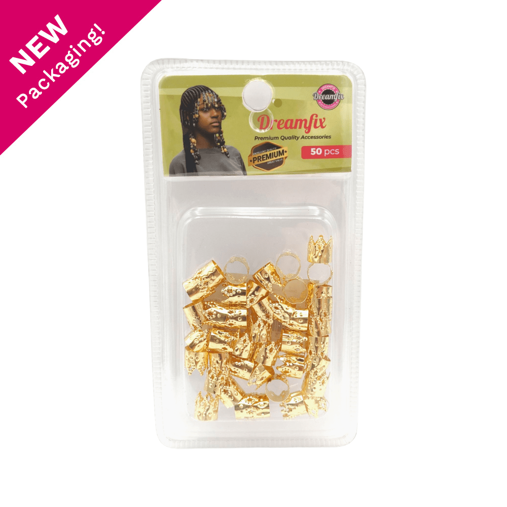 Dreamfix Health & Beauty #Gold Dreamfix Gold & Silver Crown Buckle Hair Beads Ring 24pcs